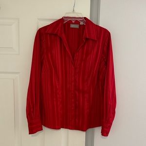 NWOT Croft & Barrow red button up blouse size Medium